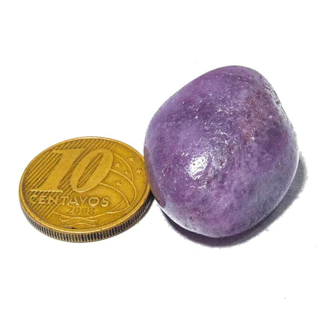 Colecione 01 Lepidolita Rolado G 30 a 45mm Classe B - Pedra da Paz e Tranquilidade