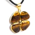 Colar Trevo da Sorte 4 Olho de Tigre Pedra Natural Dourado - comprar online