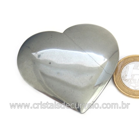 Coração Hematita Pedra Natural Lapidação Manual Cod 134940