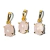 03 Mini Pingente Ponto de Luz Quartzo Rosa Cabochão na Garra