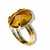 Anel Olho de Tigre Cabochão Facetado na Garra Dourado na internet