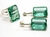 Conjunto Anel e Brinco Retângulo Facetado Obsidiana Verde Prata 950 - Distribuidora CristaisdeCurvelo
