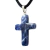 Colar Crucifixo Pedra Sodalita Natural Pino Prateado - comprar online