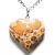 Colar Coração Pedra Jaspe Leopardita Natural Pino Prata 950