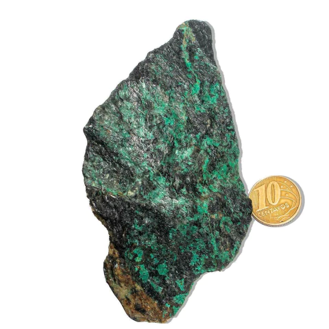 01 Malaquita Pedra Bruto Natural 200 a 250g 10 a 13cm Tipo B