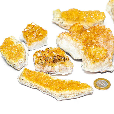 1 kg Drusa De Citrino Bombardeado Classe B Tamanho 4 a 10cm