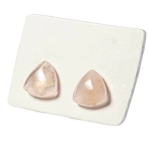 Brinco Button Trillion Quartzo Rosa Prata 950 Reff BB9286