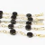 05 Pulseira Disco Ranhurado Obsidiana Negra Dourado ATACADO - loja online