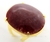 05 Anel Quartzo Vermelho Cabochão Oval Pedra Natural Dourado - Distribuidora CristaisdeCurvelo