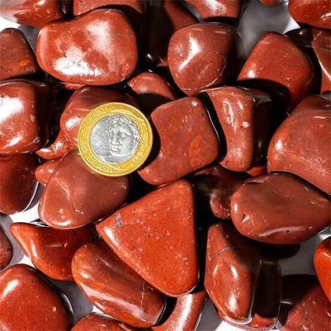 1 kg Jaspe Vermelho Rolado Pedra Natural G 30 a 45mm Tipo B