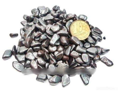 200GR Hematita P Rolado e Polido 10 mm Pedra Classe A