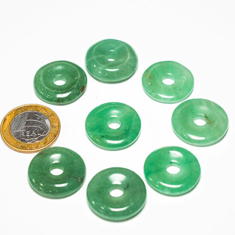 05 Pingente Pedra Pi Quartzo Verde Natural de Garimpo ATACADO