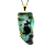 Colar Esmeralda e Xisto Chapa Natural Montagem Garra Dourado