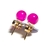 10 Brinco Bolinha Pedra Ágata Rosa Tarraxa Montagem Dourado - comprar online