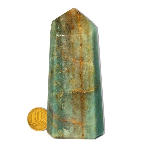 01 Ponta Aventurina Verde Natural 200 a 300g 9-11cm Tipo B