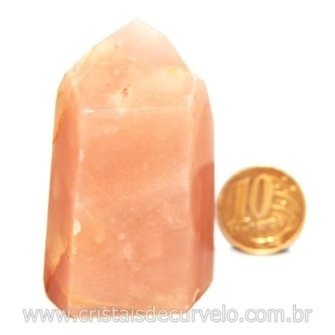 Ponta Pedra Quartzo Goiaba Natural Lapidação Gerador Cod 127898