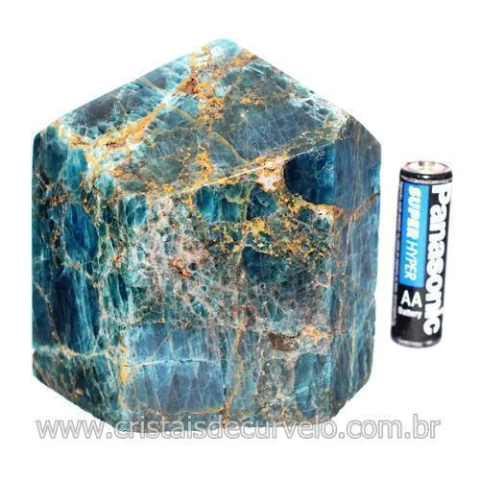 Ponta Apatita Azul Natural Gerador Sextavado Cod 120015