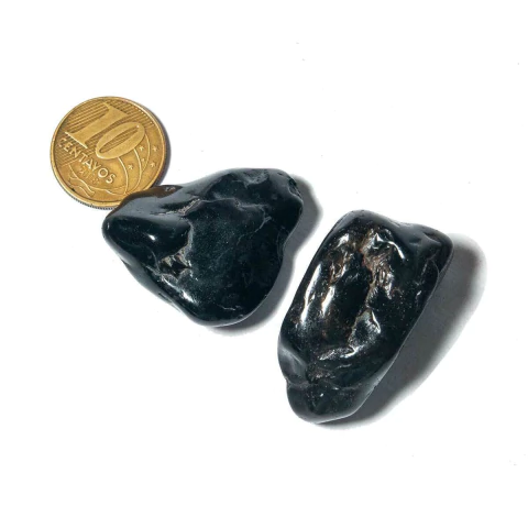 02 Unid Onix Preto Rolado Pedra Polido M 23mm Classe A