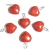 05 Mini Pingente Coração Pedra Jaspe Vermelho Prata Atacado - comprar online