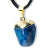 Colar Pedrinha Rolada Ágata Azul Envolto Montagem Dourado - loja online