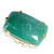 03 Anel Quartzo Verde Cabochão Retangular Dourado Aro Ajustavel - Distribuidora CristaisdeCurvelo