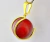 Colar Bolinha Quartzo Vermelho Envolto Pedra Dourada - comprar online