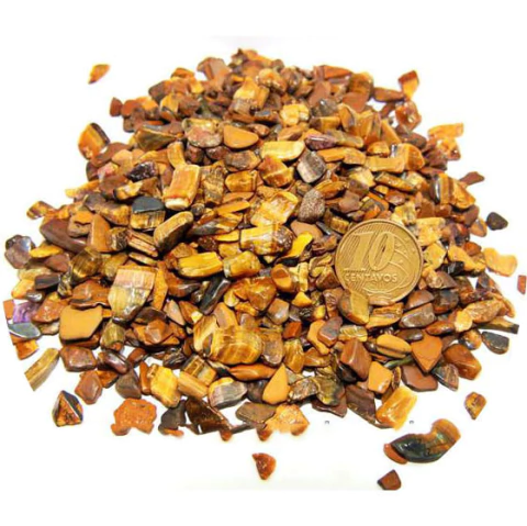 200g Olho de Tigre Rolado Pedra Natural PP Aprox 5 a 10mm