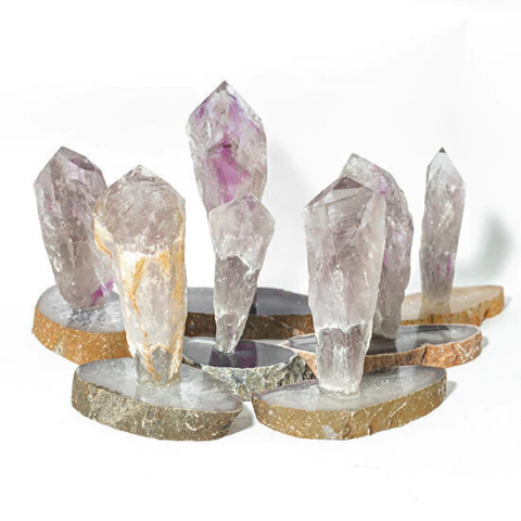 Raiz Ametista Exotico Ponta com Base no Geodo Pedra Natural