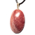 Colar Cabochão Oval Pedra Dolomita Vermelha Pino Dourado - comprar online