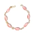 Pulseira Navete Pedra Quartzo Cherry Ranhurado Elo Dourado - comprar online