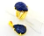Conjunto Anel e Pingente Gota Pedra Sodalita Dourado
