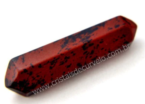 Mini Bi Terminado Obsidiana Mahogany 25mm Pedra Natural Sextavado