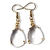 Image of Conjunto Anel Brinco E Pingente Cristal Natural Banho Ouro