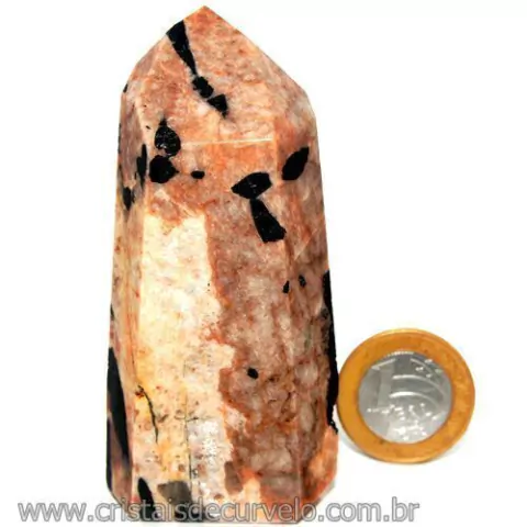 Ponta Turmalina Preta Feldspato Quartzo e Mica Cod 109675