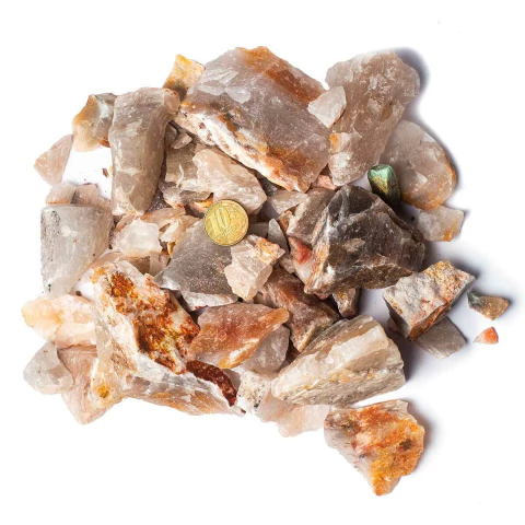 01 Kg Cascalho Bruto Aragonita Raio Laranja 10 a 70mm Tipo B