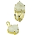 Conjunto Anel e Pingente Coração Pedra Quartzo Leitoso Dourado - comprar online
