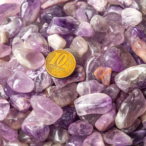 1 kg Ametista Rolado Pedra Natural P 10 a 20mm Tipo B