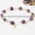05 Pulseira Pedra Agata Lilas Na Gaiola Dourada ATACADO - comprar online