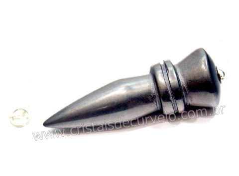 Pendulo Hematita Lapidação Egipcio Brinde Corrente