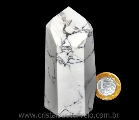 Ponta Howlita Lapidado Pedra Natural de Garimpo Cod PH7913