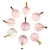 03 Pingente Disco Quartzo Rosa Pedra Natural Montagem Pino Dourado Atacado
