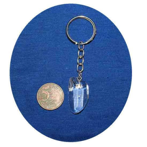 Chaveiro Pedrinha Lemúria Pequeno Polido Cristal Rolado Natural