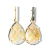 Brinco Gota Facetado Citrino Pedra na Garra Dourado Tarraxa