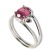 Anel Turmalina Rosa Cabochão Facetado Ajustável Prata 950
