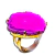 Anel com Chapa de Ágata Rosa na Garra Banho Dourado - comprar online