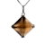 Colar Pirâmide Pedra Quartzo Fumê Natural Garra Prata 950