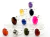 05 Anel Cabochão MISTO Banho Prateado Aro Ajustavel ATACADO REFF BB4524 - comprar online