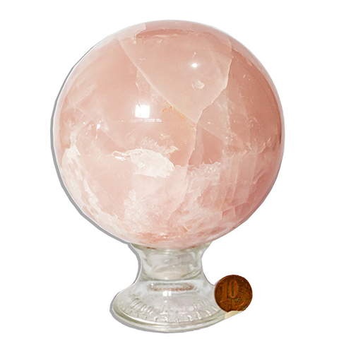 Esfera Quartzo Rosa Grande Pedra Natural Classe B 11cm 2,3Kg