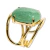 Anel Quartzo Verde Cabochão Oval Pequeno Dourado na internet