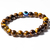 Pulseira Bolinha Olho de Tigre Com Olho Grego Pedra 8mm Fio Silicone Elastico - comprar online